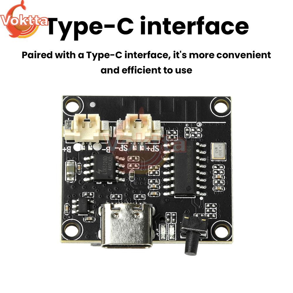 DC5V 3W Bluetooth Amplifier Module Adjustable Tuning Bluetooth Power Amplifier Type C interface supports TF Memory Card Playback