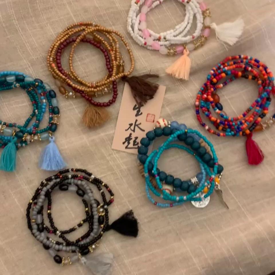 Богемный многослойный браслет Miyuki из бусин: Летние украшения в этническом стиле, легкие, роскошные, в стиле ретро.