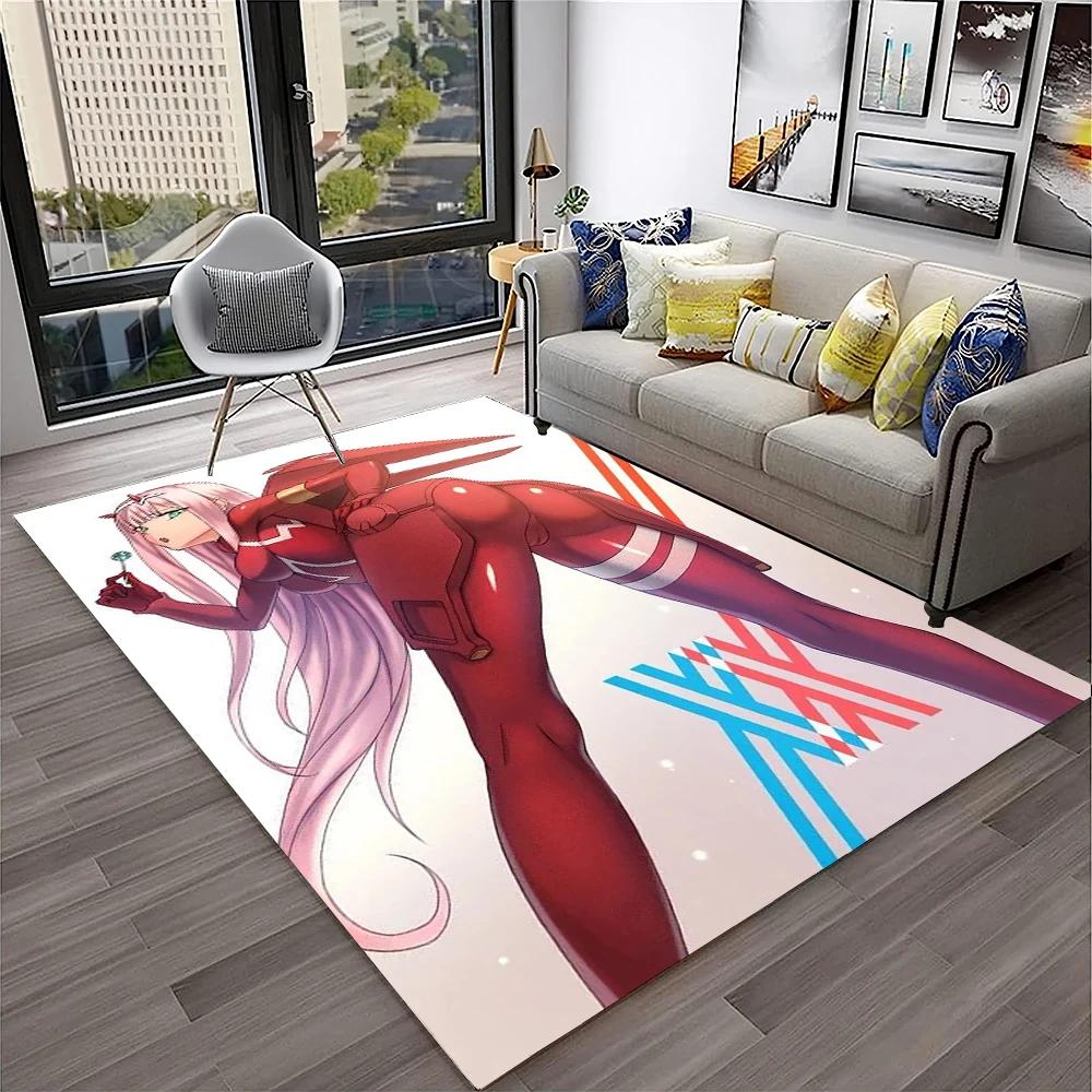 DARLING in The FRANXX мультфильм Zero Two сексуальный ковер для девочек для дома, гостиной, спальни, дивана, коврик для двери, декор, нескользящий напольный коврик
