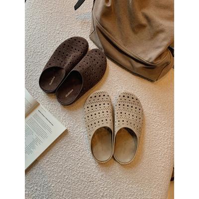 Женские туфли-лоферы с вырезом на носке, полузакрытые, на толстой подошве и шлепанцы