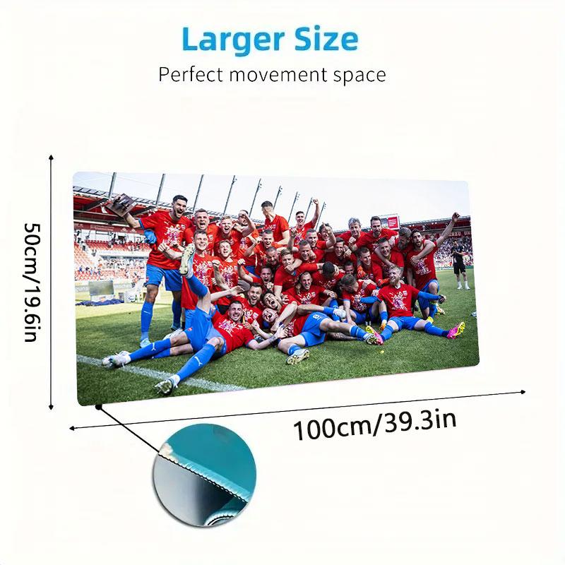 FC Heidenheim Mouse Pad, Large Gaming Desk Mat, Non-slip XXL Mousepad for Laptop & Tablet, Mini PC Playmat with Stitched Edges