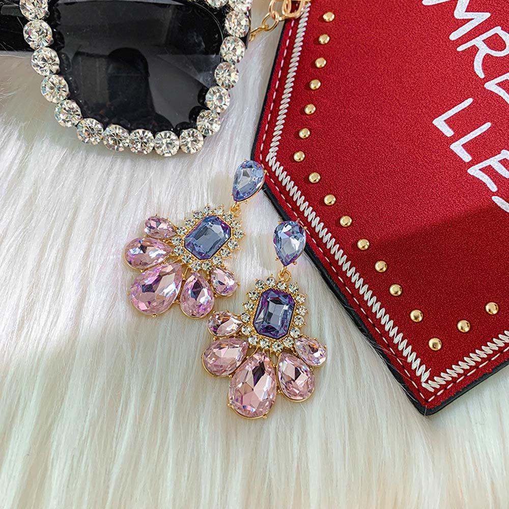 For Women Pendant Crystal Purple Rhinestone Dangle Earrings Drop Earrings Jewelry Stud Earrings