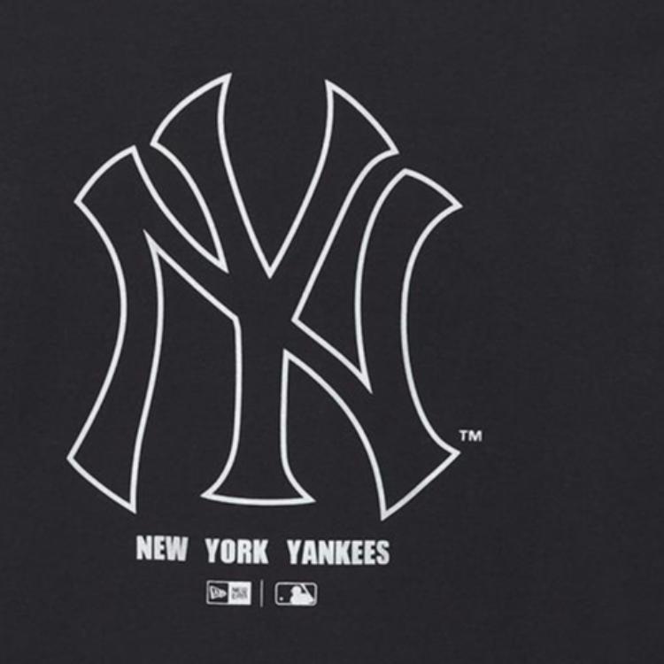 New Era FW25 MLB Нью-Йорк Янкис Печать Логотипа на Спине Удобная Простая Футболка с Коротким Рукавом Унисекс Топы 14860819