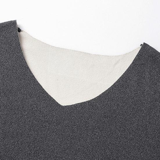 2 шт./компл., мужской однотонный комплект термобелья, двусторонний замшевый топ с v-образным вырезом и длинными рукавами, облегающий комплект с высокой талией и длинными брюками