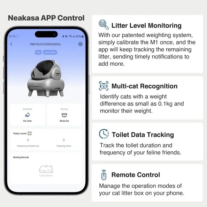 Smart Automatic Self-Cleaning Cat Litter Box - Large Space, Open-Top, Odor Eliminator, Suitable for Overweight Cats