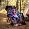 1PC Custom Name Mermaid Fantasy Frame outdooor Flannel blankets Throw Blanket All-Season Throw Gift Bedspread for Couch, Bed, Camping Holiday Birthda