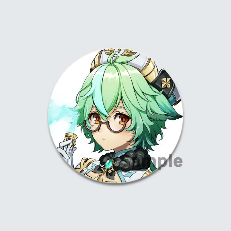 Значок Genshin Impact Game Anime Girl Hu Tao/Venti/Jean, 58 мм, круглая брошь для рюкзака, одежды, аксессуаров, ювелирных изделий, подарков