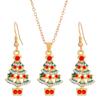 New Christmas Necklace Earrings Set With Santa Reindeer Tree Snowman Socks Designs Festive Ornaments