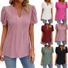 Женская модная повседневная сексуальная однотонная свободная футболка с v-образным вырезом и короткими рукавами