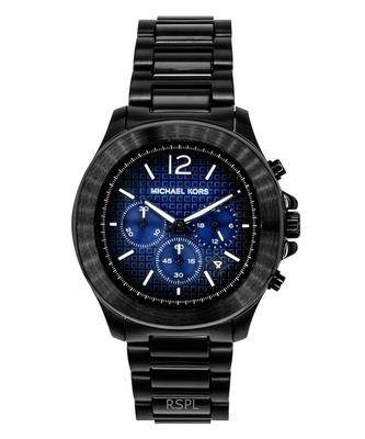 Мужские часы Oversized Sage Chronograph из нержавеющей стали с синим циферблатом, кварцевые MK9193