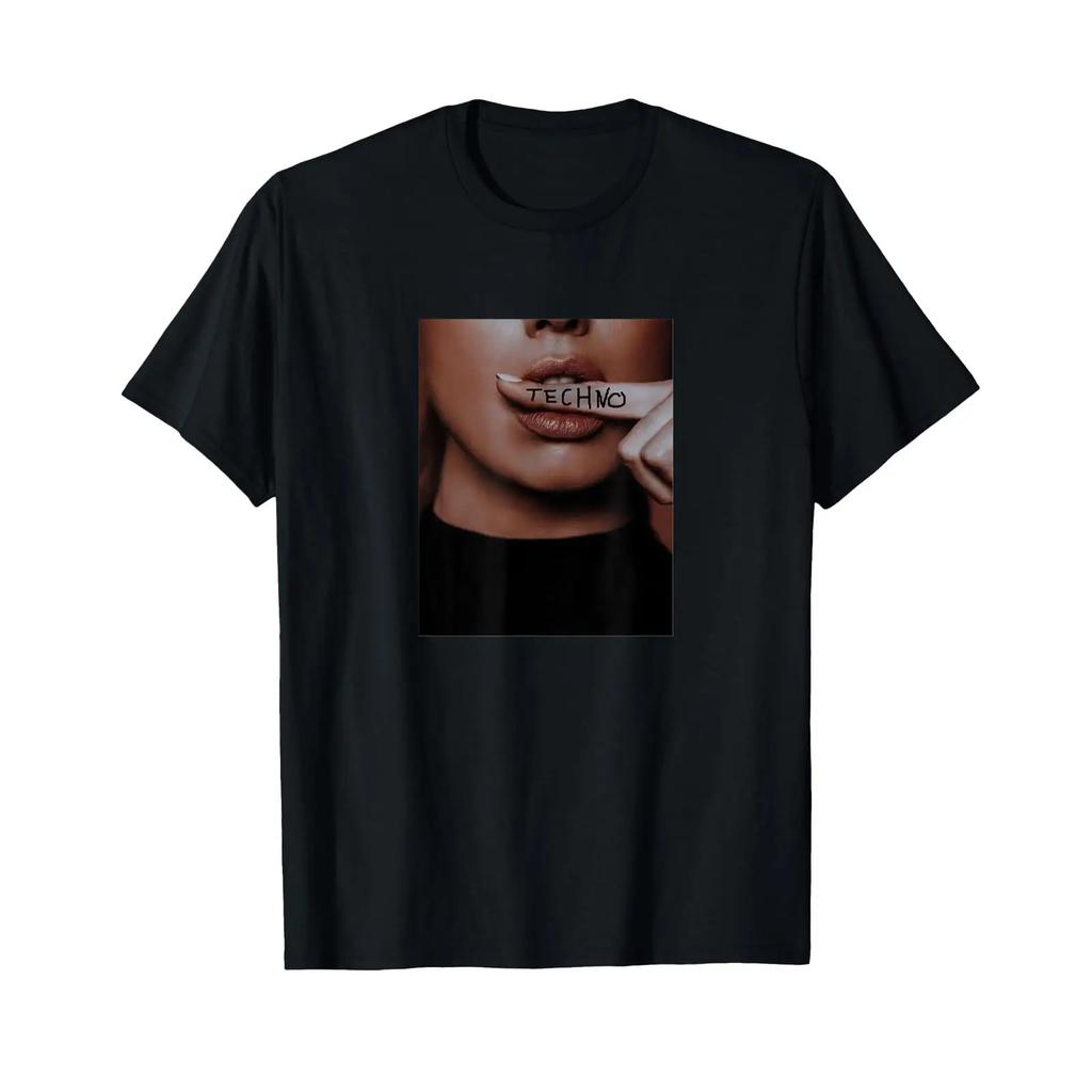 Hot Techno T Shirt Sexy Design Rave Vintage Stylish Streetwear Slightly Versatile Stretched Homme Graphic