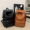 Backpack Men's High Quality Large Capacity Retro Pu Leather Leisure Backpack High School Students Backpack