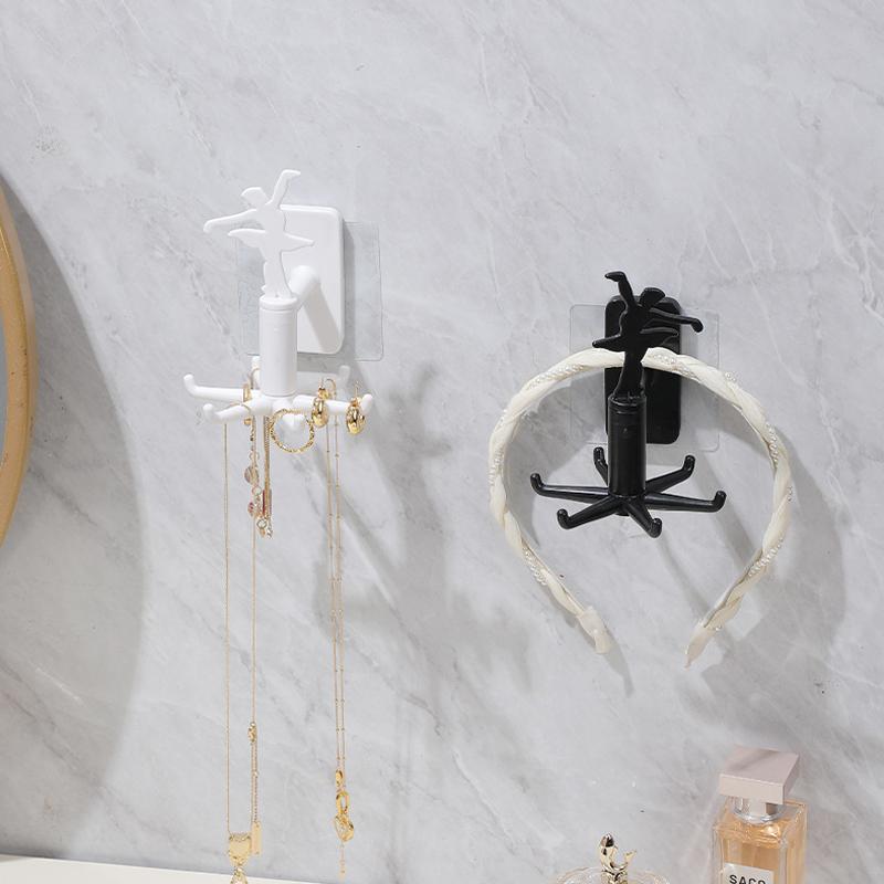 Модернизированный многофункциональный вращающийся крючок с 6 лапками 360° бесшовный самоклеящийся крючок для хранения украшений, домашний крючок