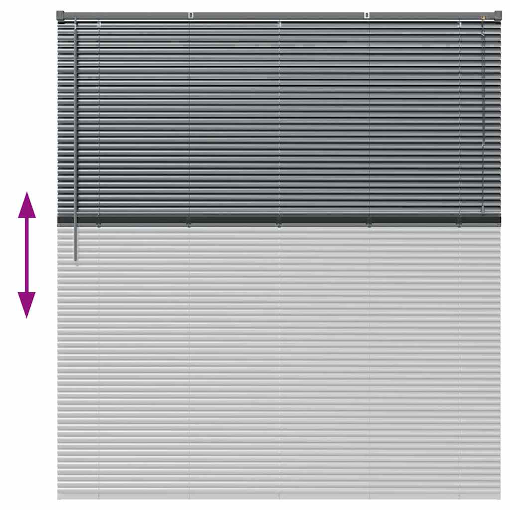 Aluminum Venetian Blinds Dark Grey 175 x 155 cm