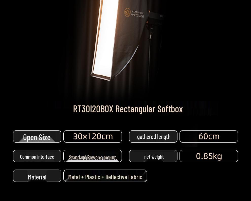 30x120 Мягкий бокс 8iFootage Imprint Anglerfish для портретной съемки и прямой трансляции, заполняющий свет