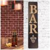 [A3752] - Brown 'Bar' Wooden Wall Bottle Opener - 51x10 Cm