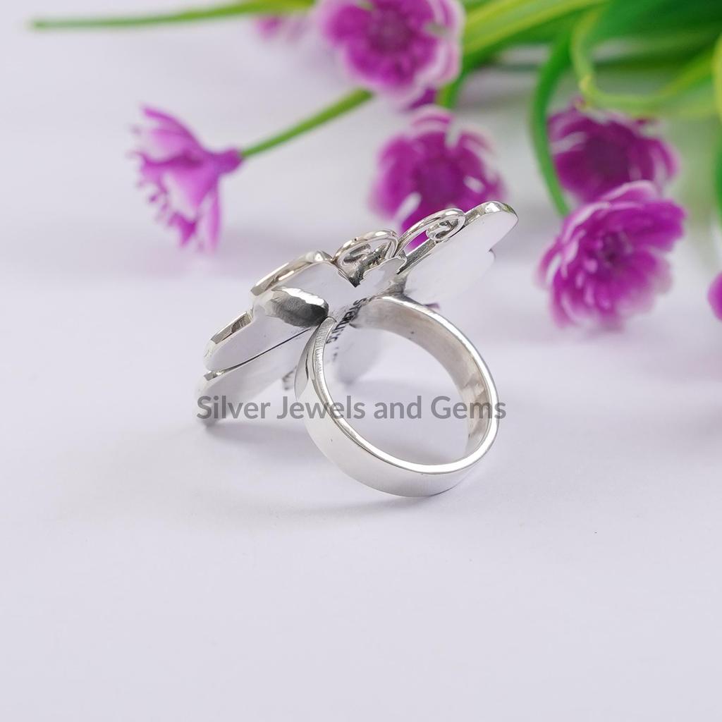 Butterfly Ring, 925 Sterling Silver Ring, Kingman Turquoise Handmade Ring, Gemstone Ring, Birthday Ring, Native American Ring