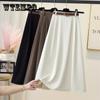 Woman Skirts Vintage Elastic High Waist Belted A-line Long Skirts Female Summer Casual Skirt Korean Elegant Office Ladies Skirt