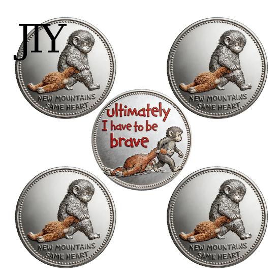 Collectible Monkey Token Emotional Support Coin Inspirational Challenge Pocket Comfort Gift Double?Sided for Friends Family Motivation Keepsake