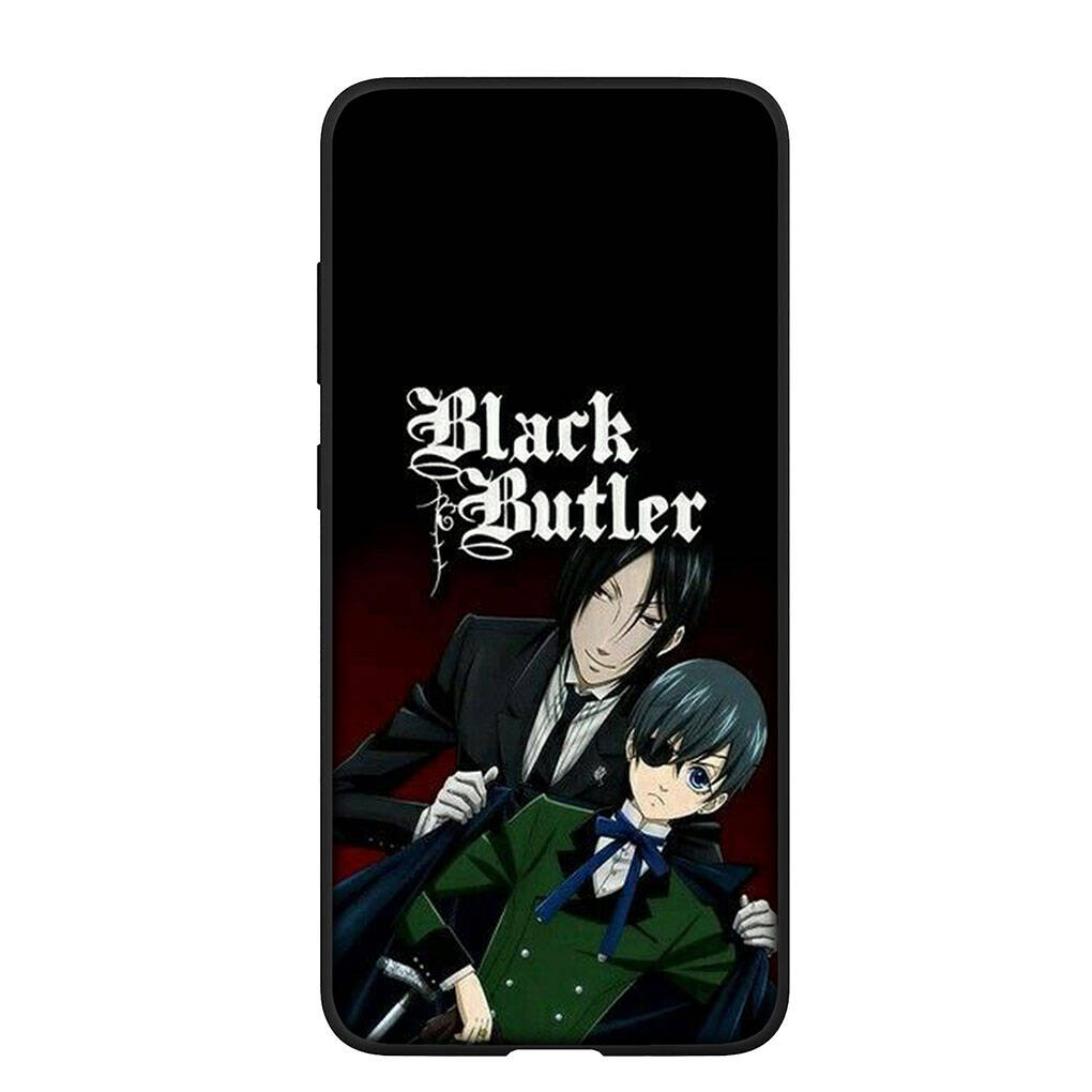 Чехол для телефона Samsung Galaxy S25 S23 S22 S21 S10 S24 Ultra FE A05 A06 A15 A16 A36 A37 A35 A54 A55 A56 A57 A25 A26 A53 A17 Мультяшный Чехол Черный Дворецкий