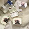 Милый кот напечатанный контактные линзы коробка портативный футляр для контактных линз с зеркалом пинцет присоска палочка набор для держателя дорожного набора подарок