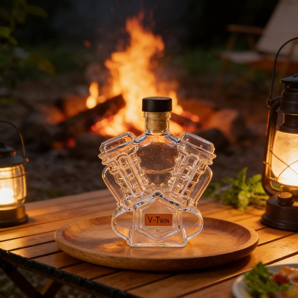 Handmade V8 V-twin Engine Whiskey Decanter Motorcycle Theme Wine Bottle Design New Unique Bar Accessories for Whiskey Lovers