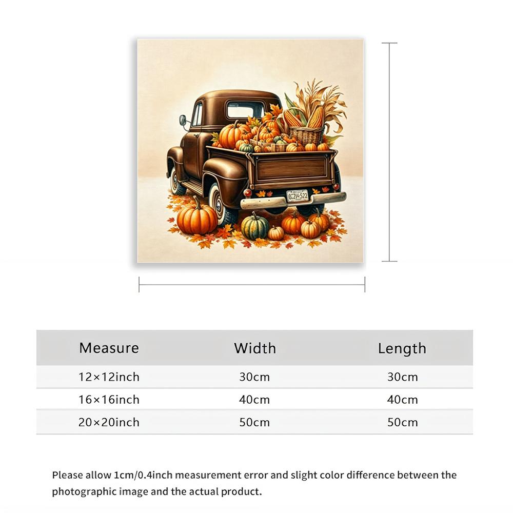 5D Diamond Painting Fall Harvest Truck DIY Craft Kit Diamond Art Kits for Home Wall Decor Autumn Pumpkin Farm Truck Pictures