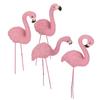 4 Pcs Pink Flamingo Garden Statue Fine Details Stylish Vivid Small Flamingo Statue for Yard Lawn Patio Decorations Gifts