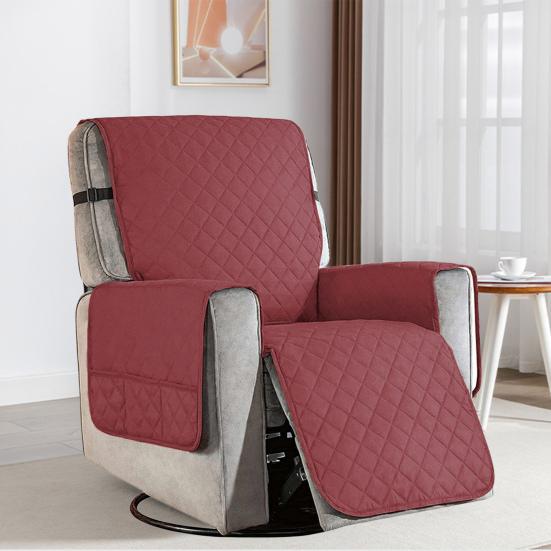 Водонепроницаемый чехол для кресла с нескользящей гранулированной боковой панелью с несколькими карманами, пылезащитный мягкий тканевый чехол для дивана-реклайнера