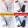 Женские водонепроницаемые лыжные варежки 2024 года, на флисовой подкладке, теплые и милые, без пальцев для велоспорта и сноубординга