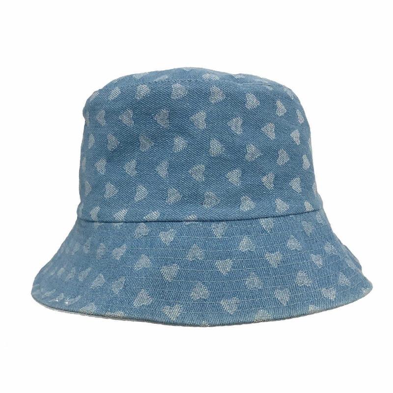 Autumn and Winter Hat Women's Retro Denim Bucket Hat Love Washbasin Hat Fashion Versatile Bucket Hat