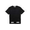 Off-White Hand-Painted Box Print Round-Neck Short Sleeve T-Shirt Unisex Tops Black OMAA002F161850101001