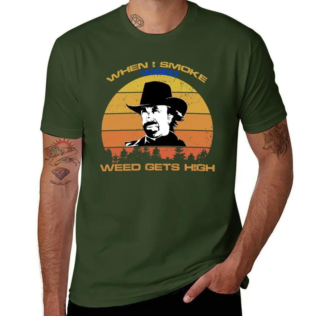 Chuck Norris Walker Texas Ranger Funny TShirt tops anime figures shirts graphic Unisexs designer clothes