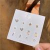 Набор Серьги Мини Яркие Серьги Серебряные Серьги