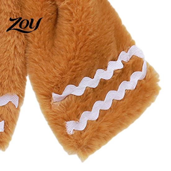 Ginger Color Bows Plush Gingerbread Christmas Tree Bow, Soft Furry Bow Hanging Decorations Ornament for Xmas Tree, Wreath, Door, Staircases,