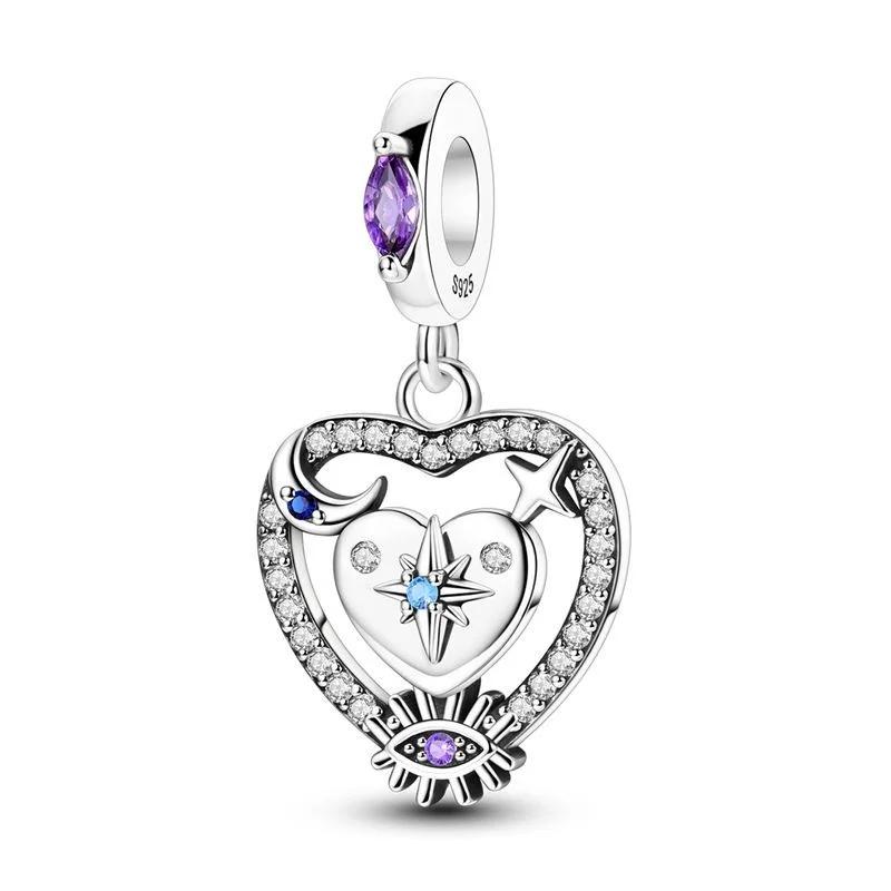 Оригинальные Медные Разноцветные Шармы Солнце Луна и Звезда Бусины Серьги Подвески Подходят для Браслета Ожерелья DIY Ювелирные Изделия Подарок