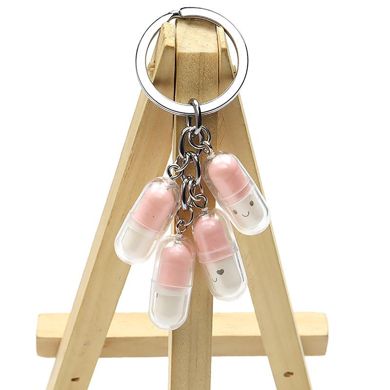 Милый смайлик капсула брелок смешной таблетка наркотик кулон акриловый брелок женская сумка подарочный брелок мини модель капсула