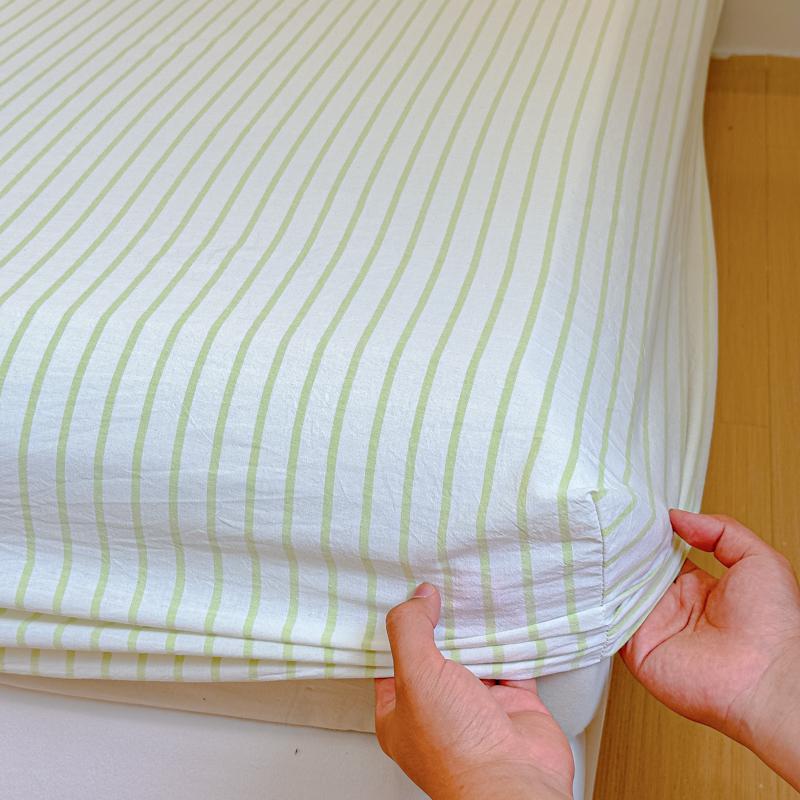 Stripe Style Fitted Sheet Pure Cotton Bed Cover Skin-friendly Bedsheet Girls Boys Room Mattress Protector sabanas(No Pillowcase)