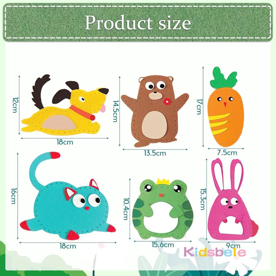 Набор для шитья из фетра с животными своими руками для начинающих, 6 шт., развитие мелкой моторики, подарок на день рождения для девочки, научиться шить, мягкая игрушка, кукла, подвеска