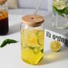 Креативные стаканы-банки Мейсона с широким горлышком, бамбуковыми крышками и трубочками. Милые многоразовые стаканы для смузи, стакан для холодного кофе.