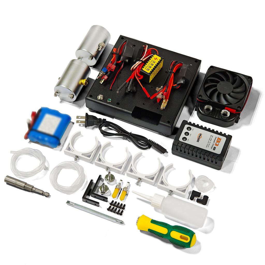 7.5CC Engine Model Starting Accessories and Metal Base Four-Stroke Engine Model Inline Twin-Cylinder Start Kit