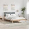 Bed Frame with Upholstered Headboard Brown 150 x 200 cm