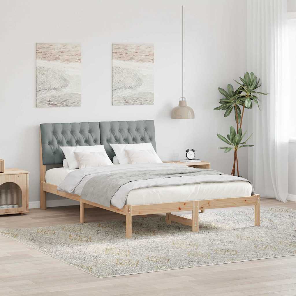 Bed Frame with Upholstered Headboard Brown 150 x 200 cm