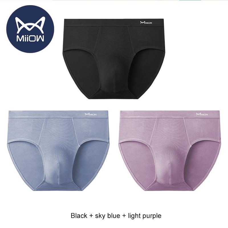 MIIOW Хлопковое нижнее белье с треугольными чашечками, мужские антибактериальные шорты из модала большого размера, сексуальные трендовые дышащие бесследные шорты