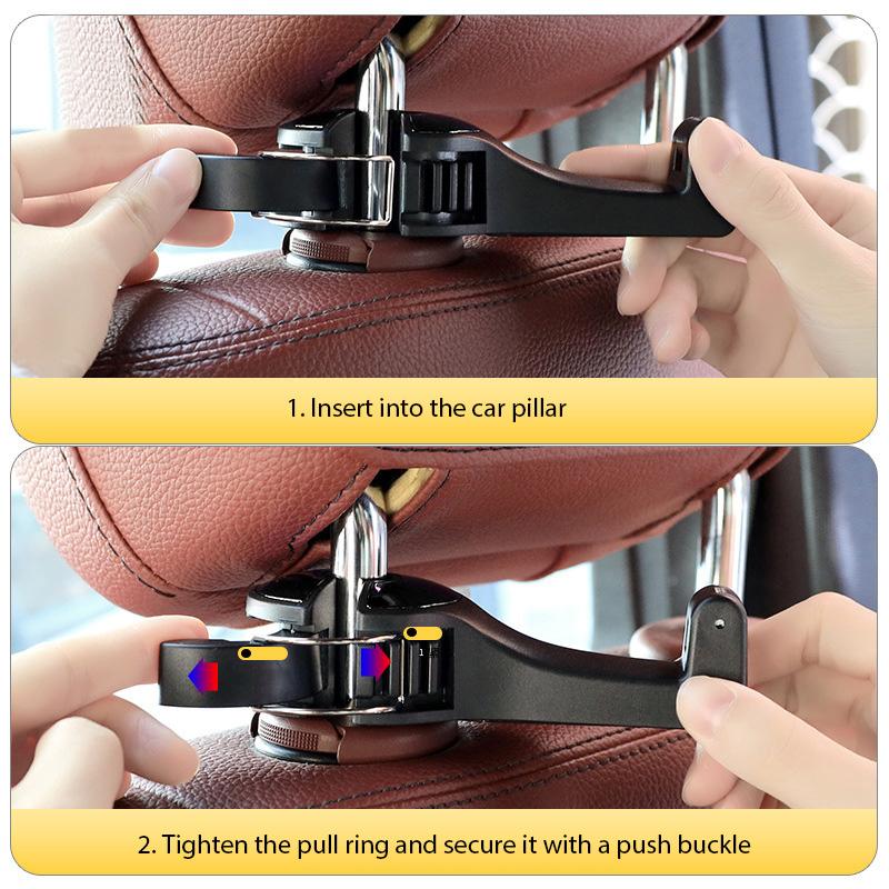 Многофункциональный автомобильный крючок 2 в 1, скрытый держатель для мобильного телефона, автомобильный зажим, крючок для подголовника заднего ряда, пряжка, автомобильное крепление, подставка