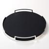 Nordic Style Leather Handle Metal Round Tray Living Room Bedroom Storage Tray Home Soft Decoration Ornaments