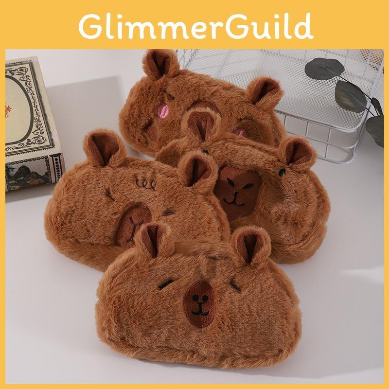 Плюшевая капибара милый пенал смешной органайзер для канцелярии большая вместимость детский подарок