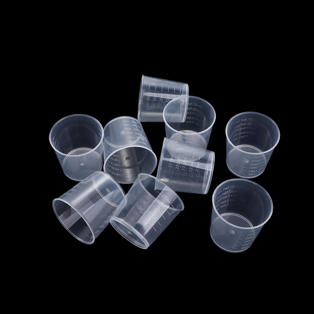 Paint Plastic Medicine Pills Resin Graduated Cups Measuring Tool Scale Cups Container