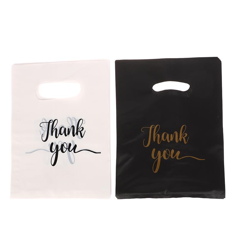 10 шт. Мини-спасибо, пластиковые подарочные пакеты, многоразовые праздничные пакеты, пластиковый подарочный пакет
