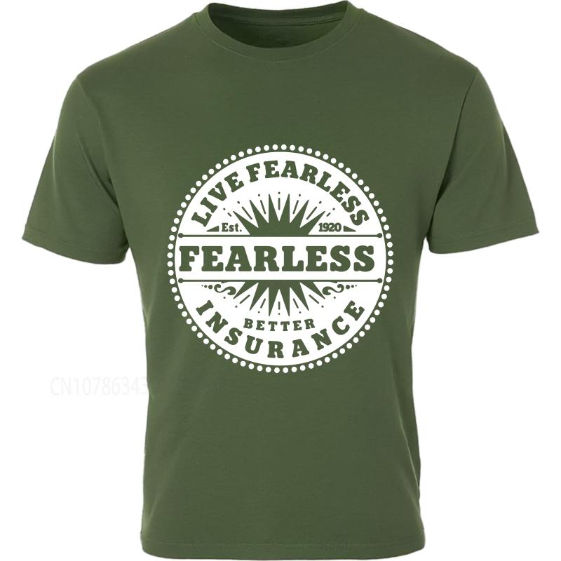 Graphic Summer Unisex Tshirt Live Fearless Better Insurance Established 1920 Short Sleeve Soft O Neck Tshirt Cotton Teeshirt